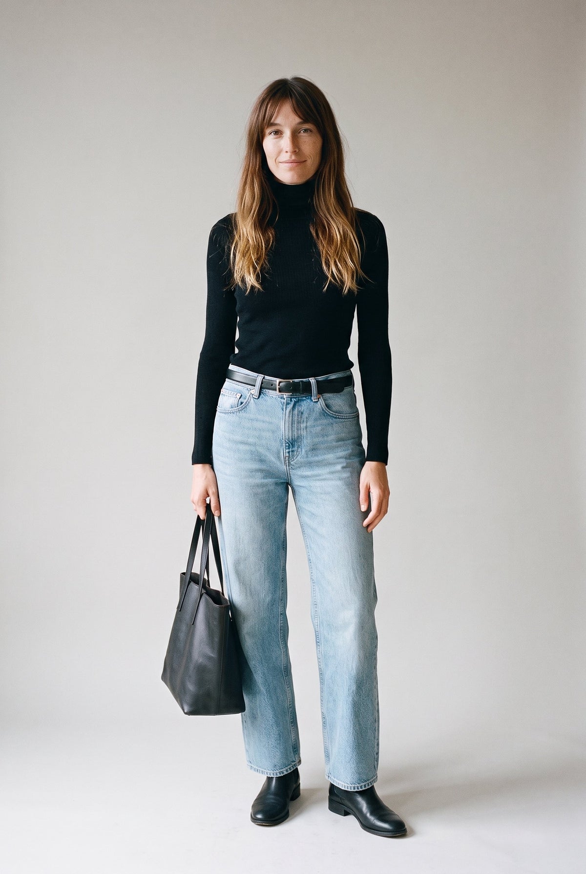 Wool Blend Essential Turtleneck Knit Top audrey