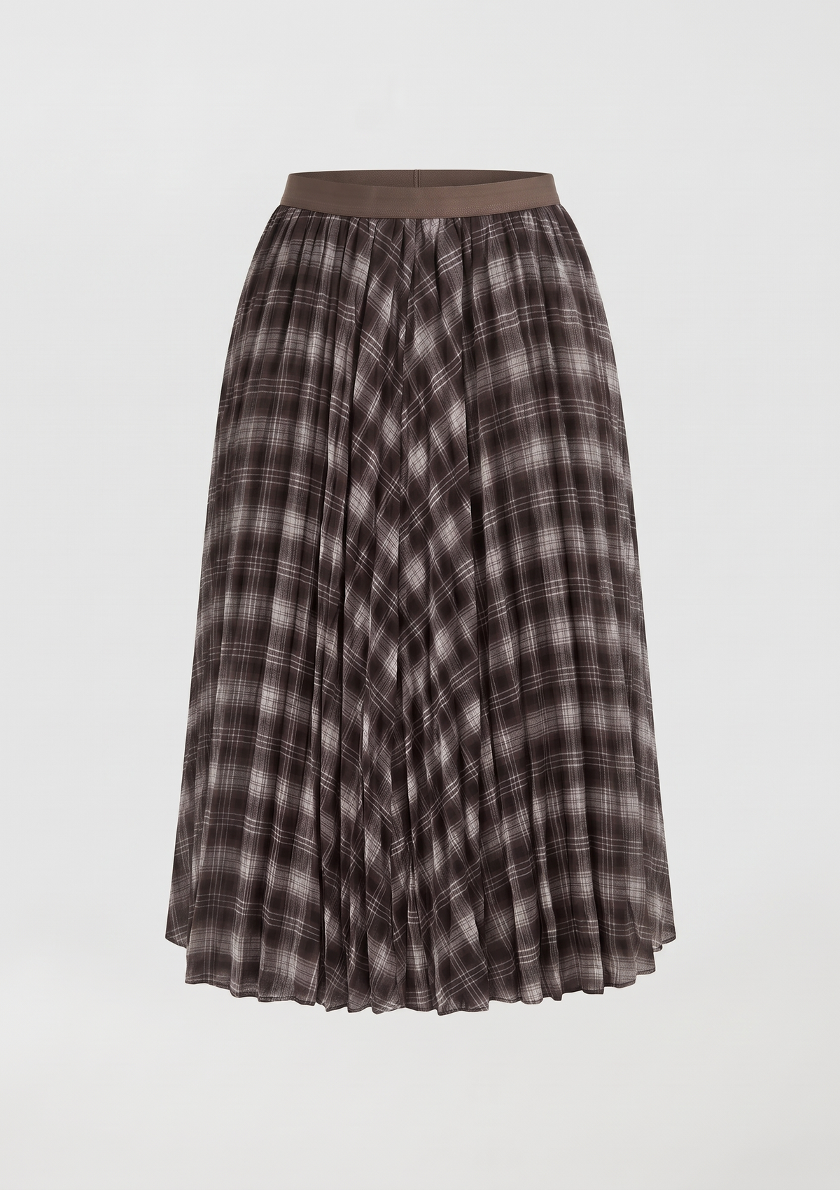 Talia Plaid Pleated Midi Skirt ALTAR