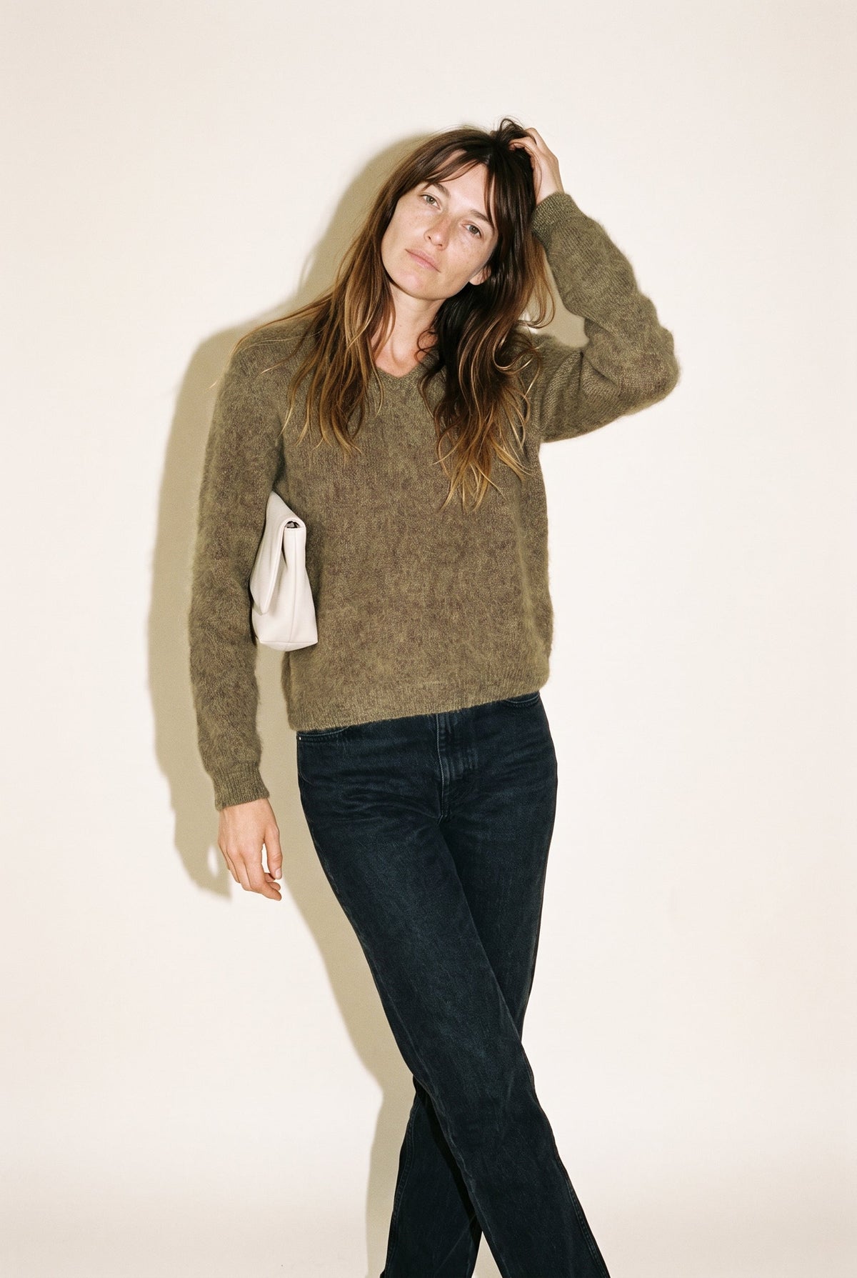 Cashmere Mulberry Silk and Wool Blend Elevated Vneck Sweater ALTAR