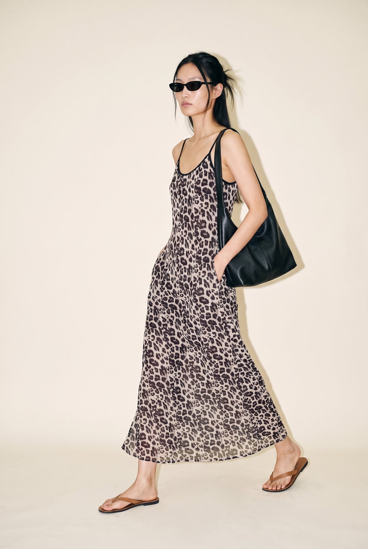 90's Leopard Midi Dress Slow High