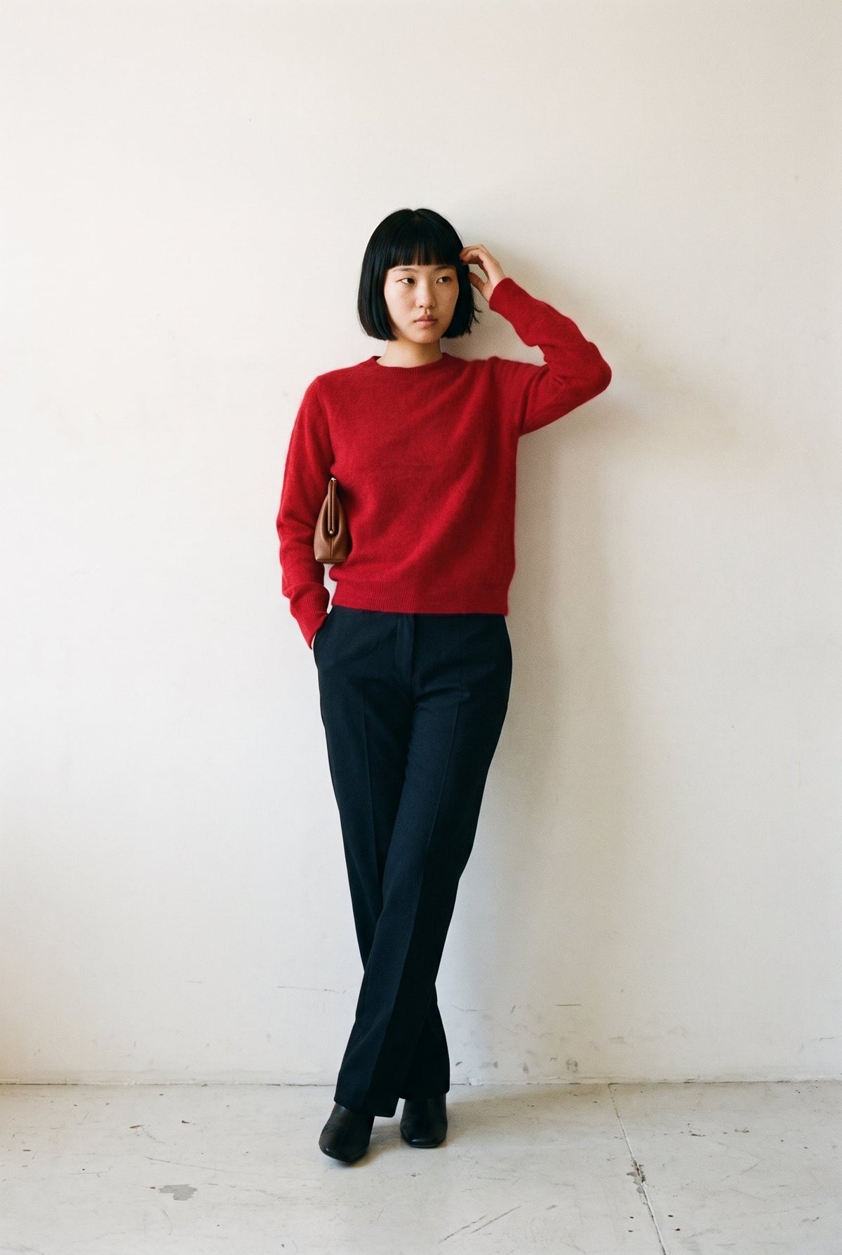 Cashmere Mulberry Silk and Wool Blend Elevated Crewneck Sweater Slow High