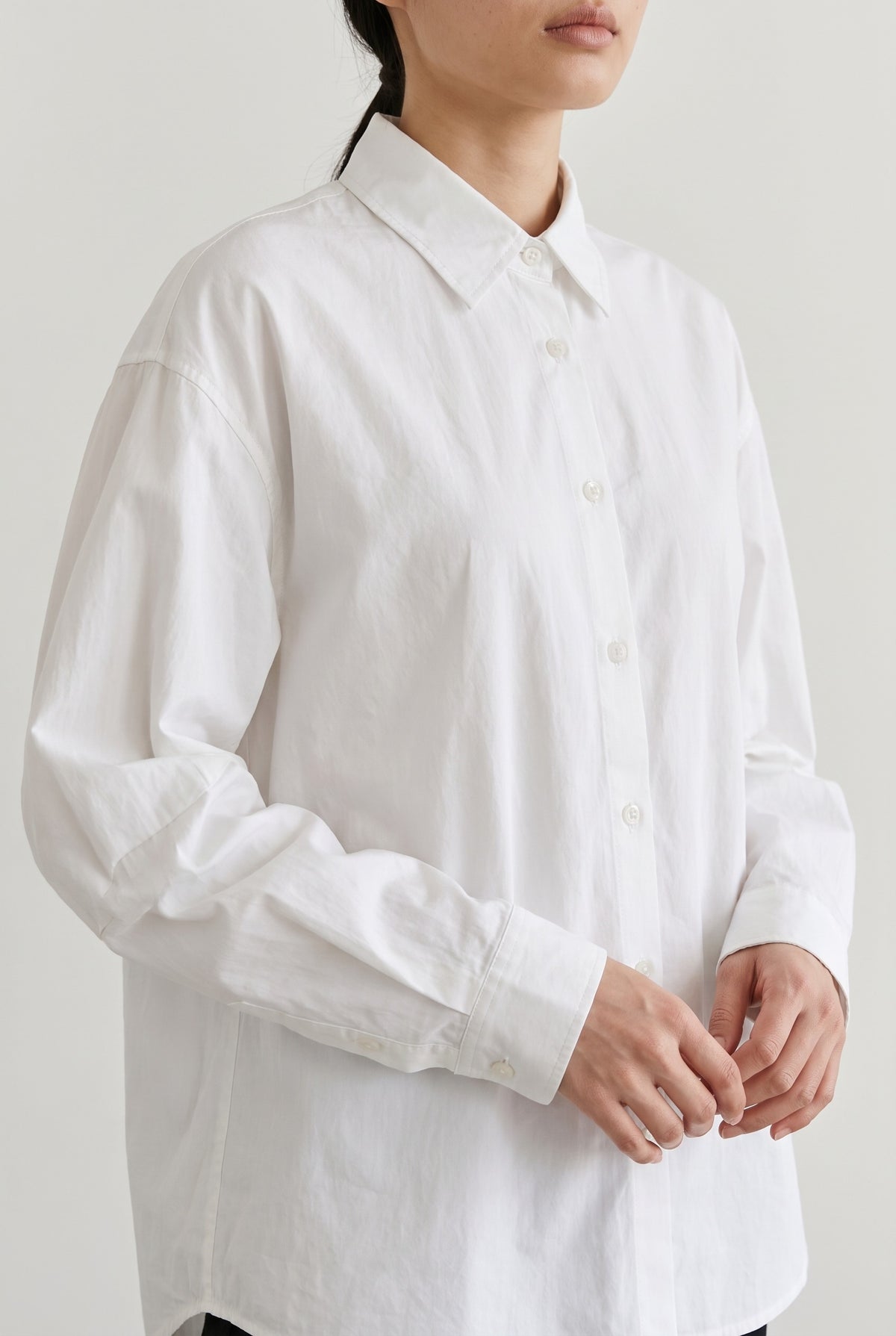 Bowie Polished Button-Up Blouse White — 067934