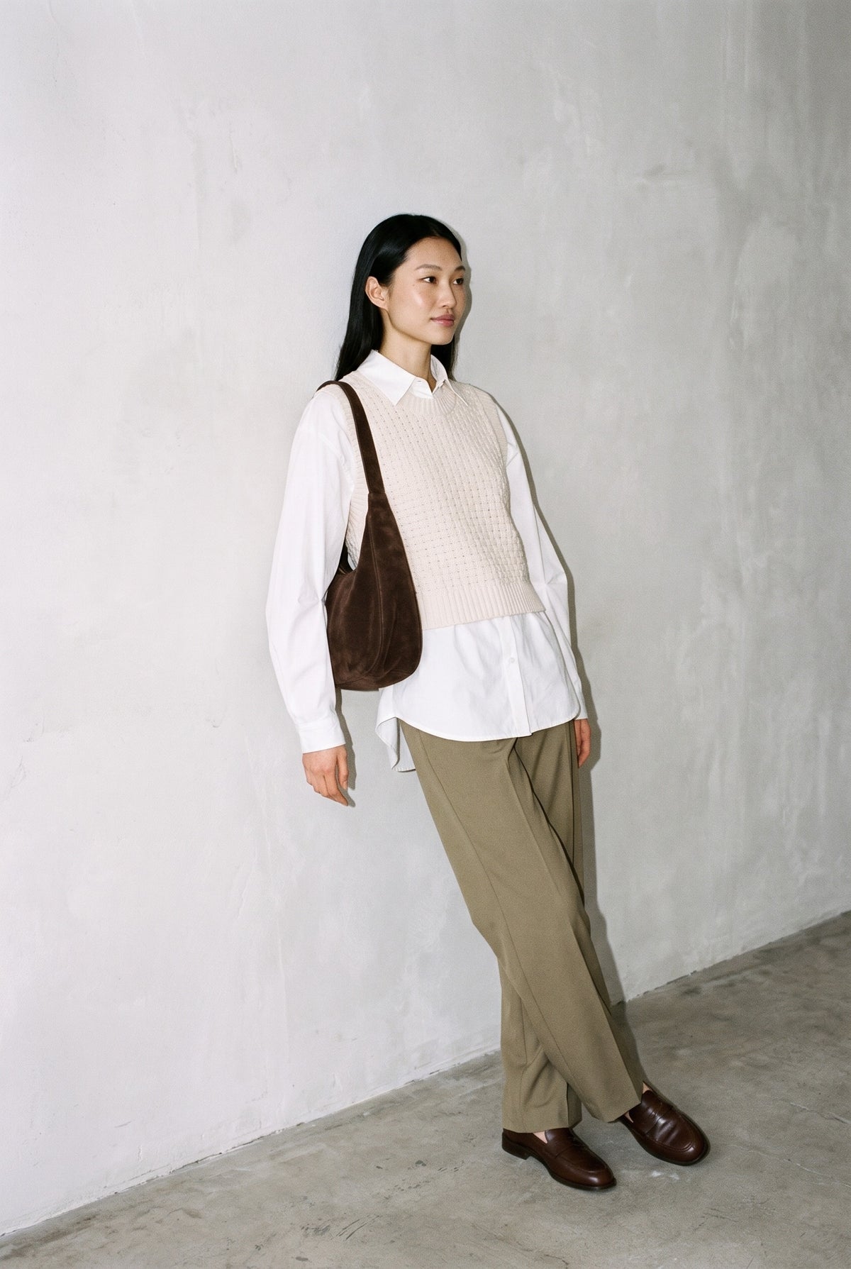 Bowie Polished Button-Up Blouse White — 067934