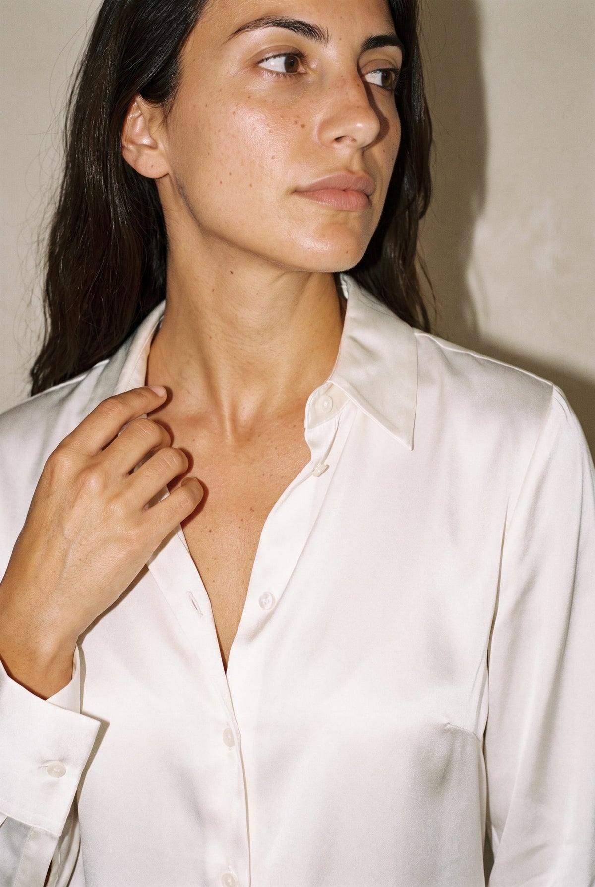 Isla Polished Button-Up Blouse COCA