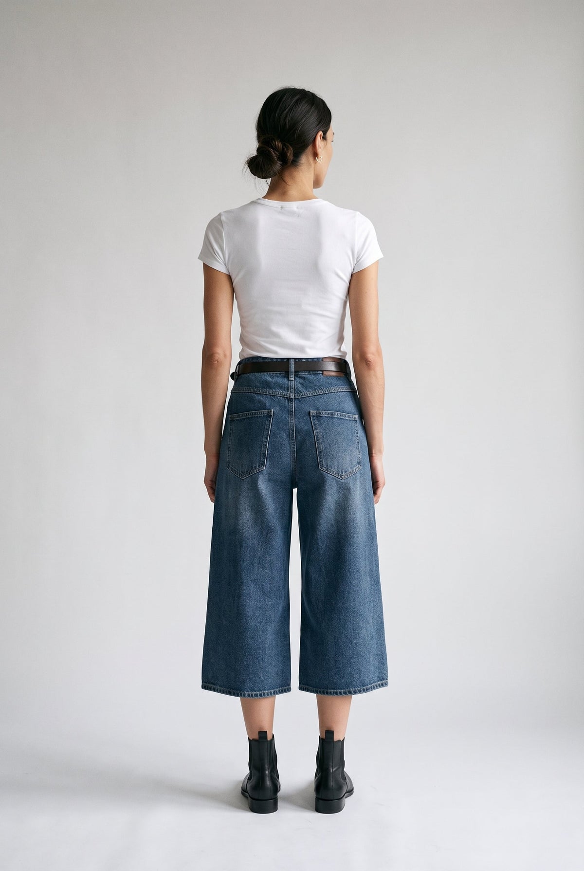 Ember  High-Rise Wide Leg Denim Culotte COCA