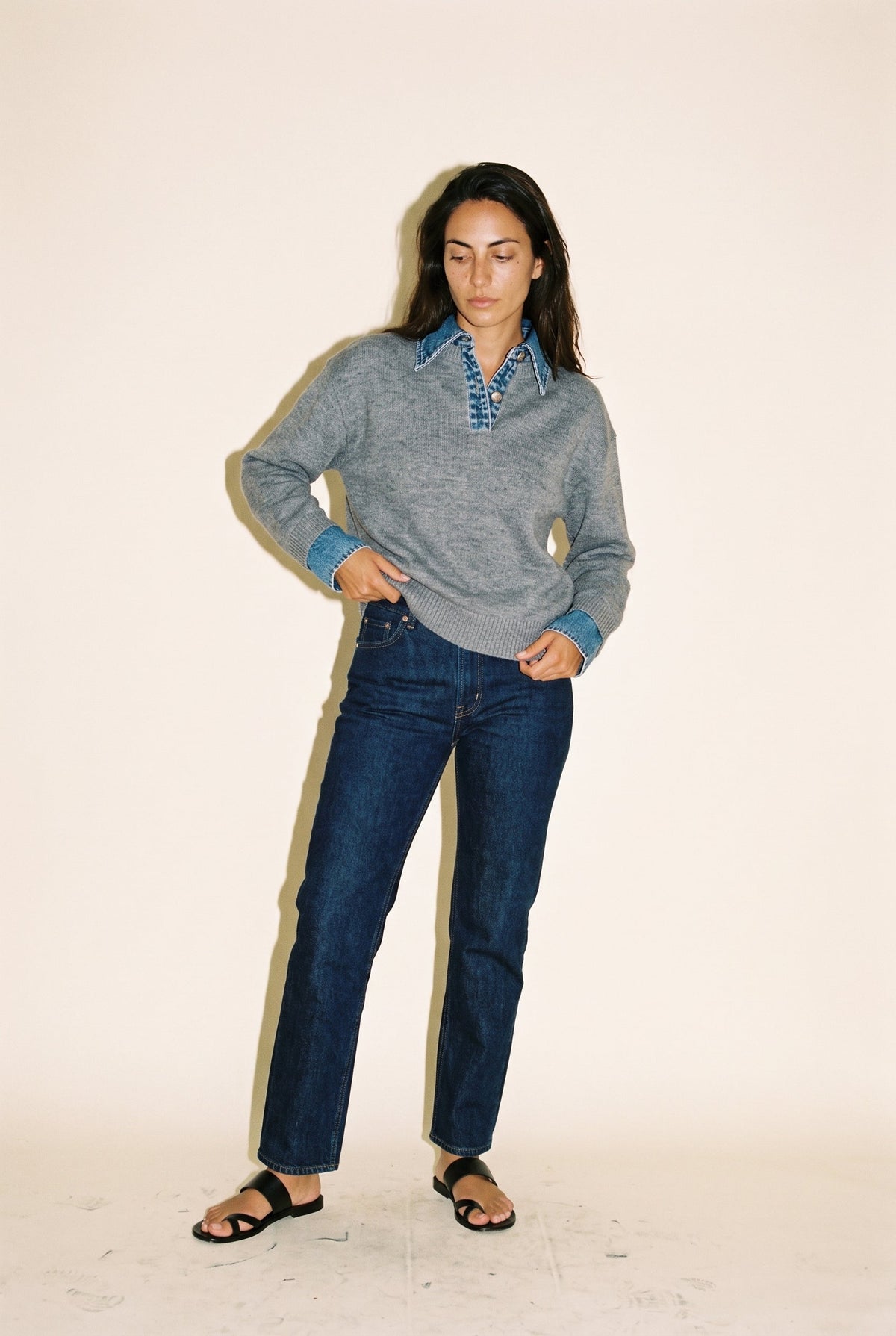 Emely Contrast Knit Olivaceous