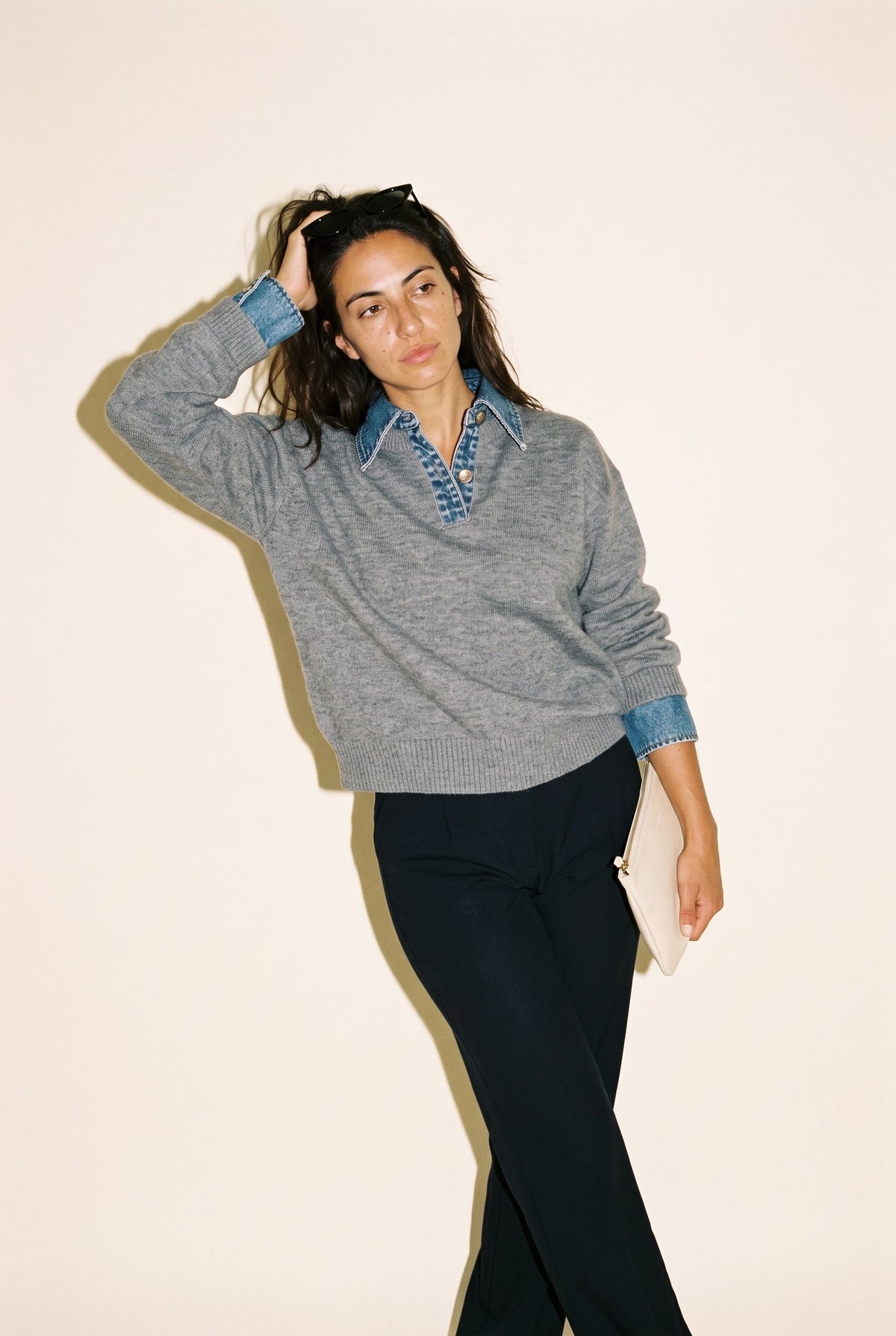 Emely Contrast Knit Olivaceous