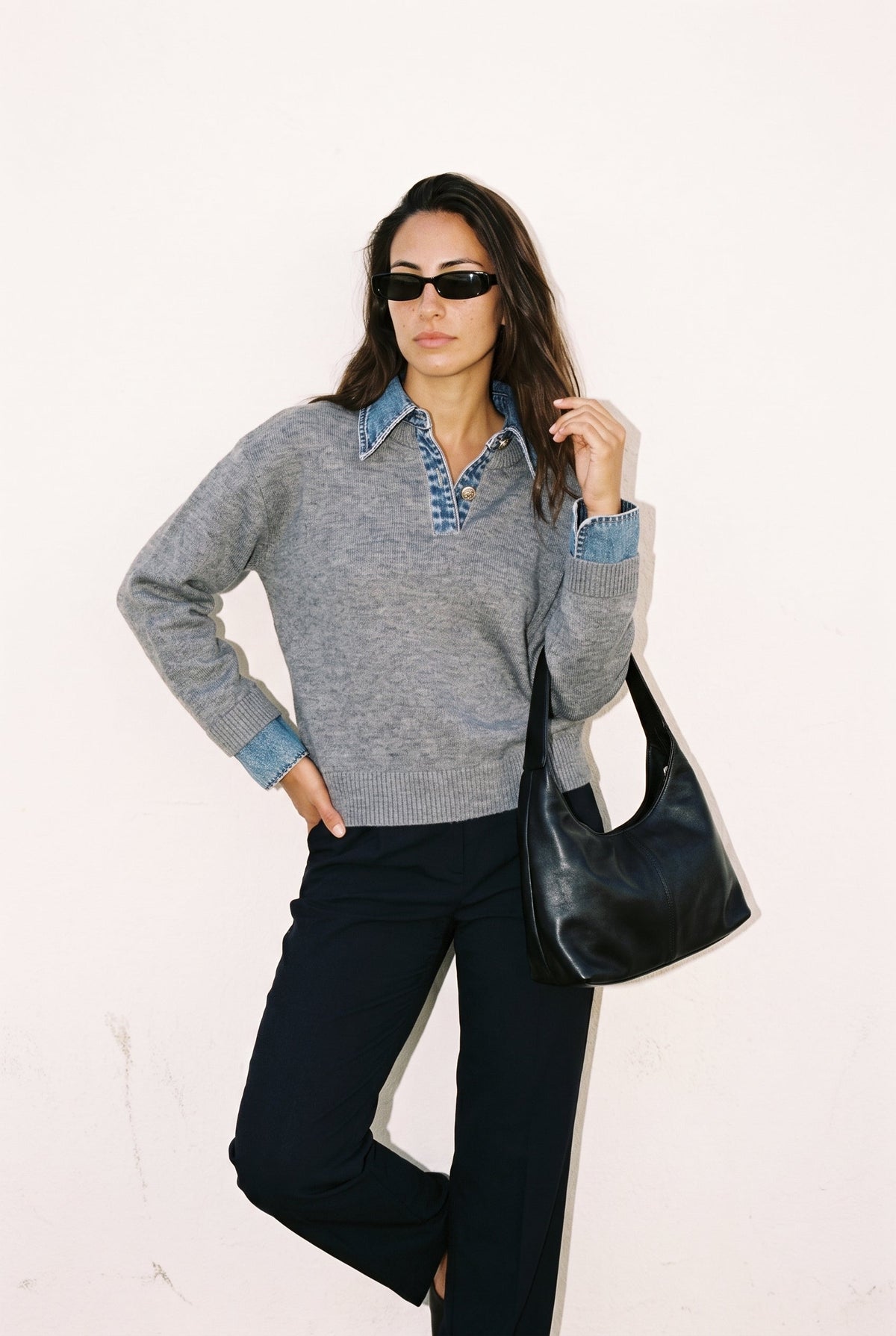 Emely Contrast Knit Olivaceous