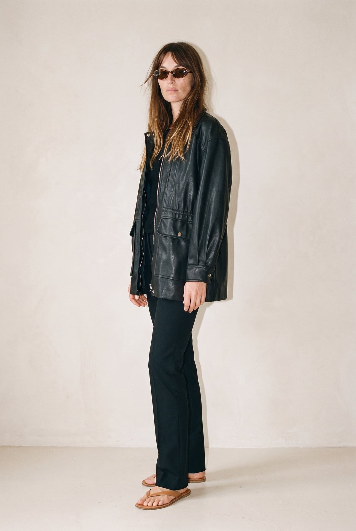 Faux Leather Safari Jacket Raisonnel