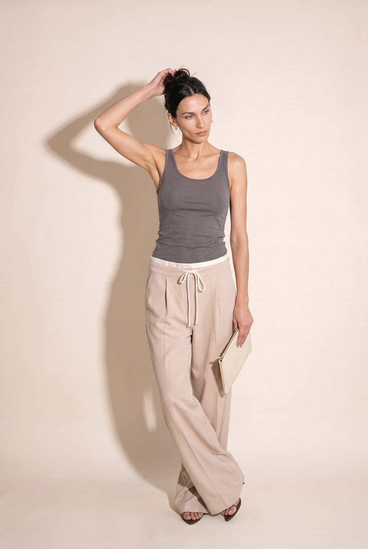 Chic Tailored Trousers with Contrast Waistband Hyfve, Inc.