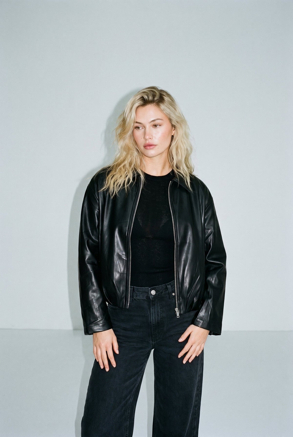 Vegan Leather Bomber Jacket Naked Zebra