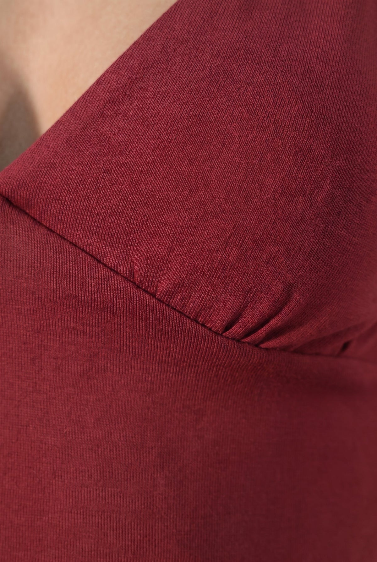 Bell Sleeve Deep V Neck Top Blue Blush