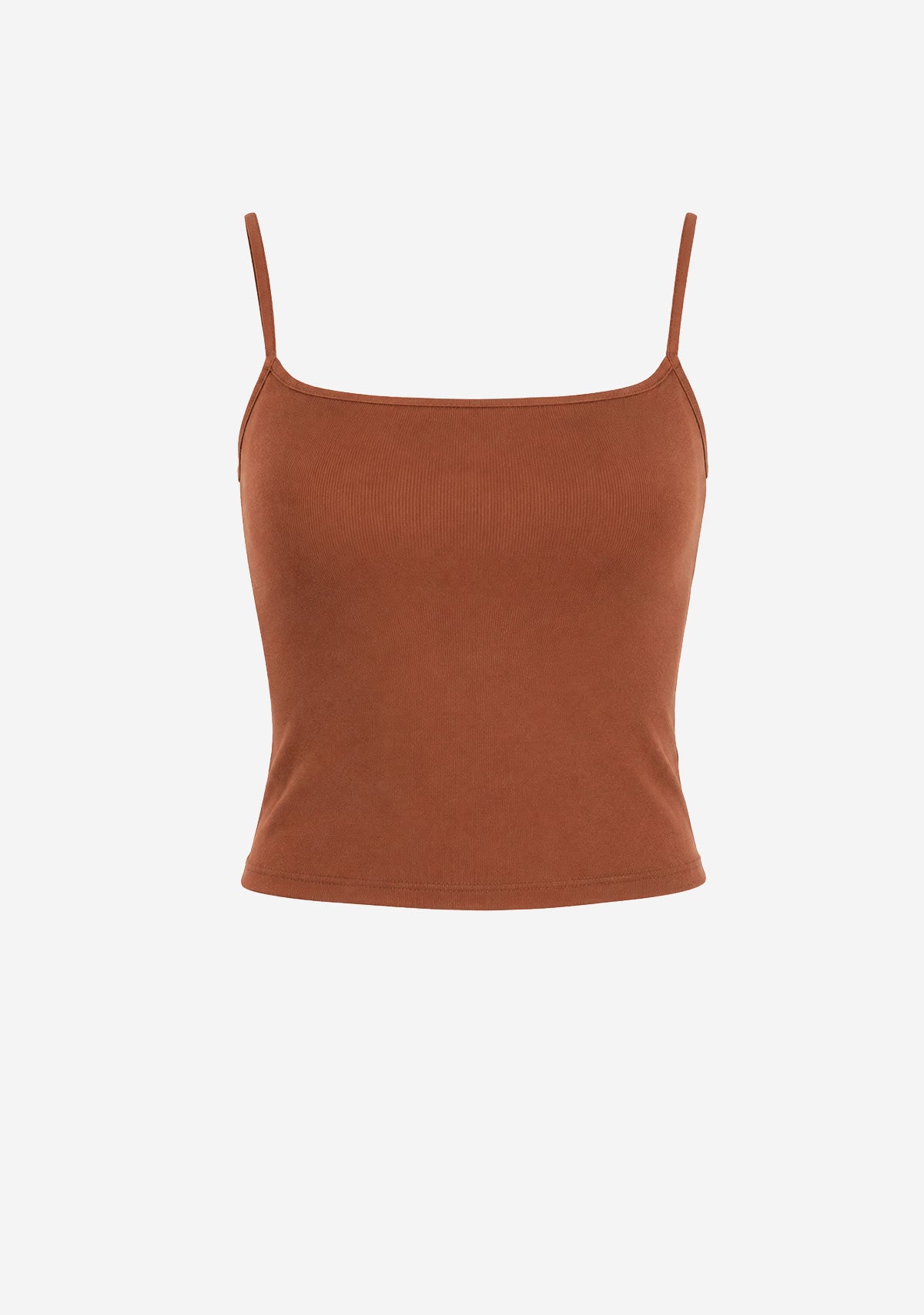 Basic Crop Tank Coffe Coffee