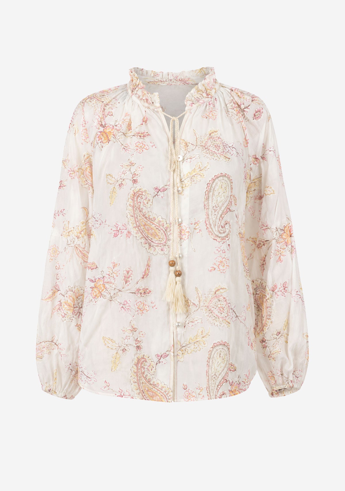 Printed Tassel Blouse Print