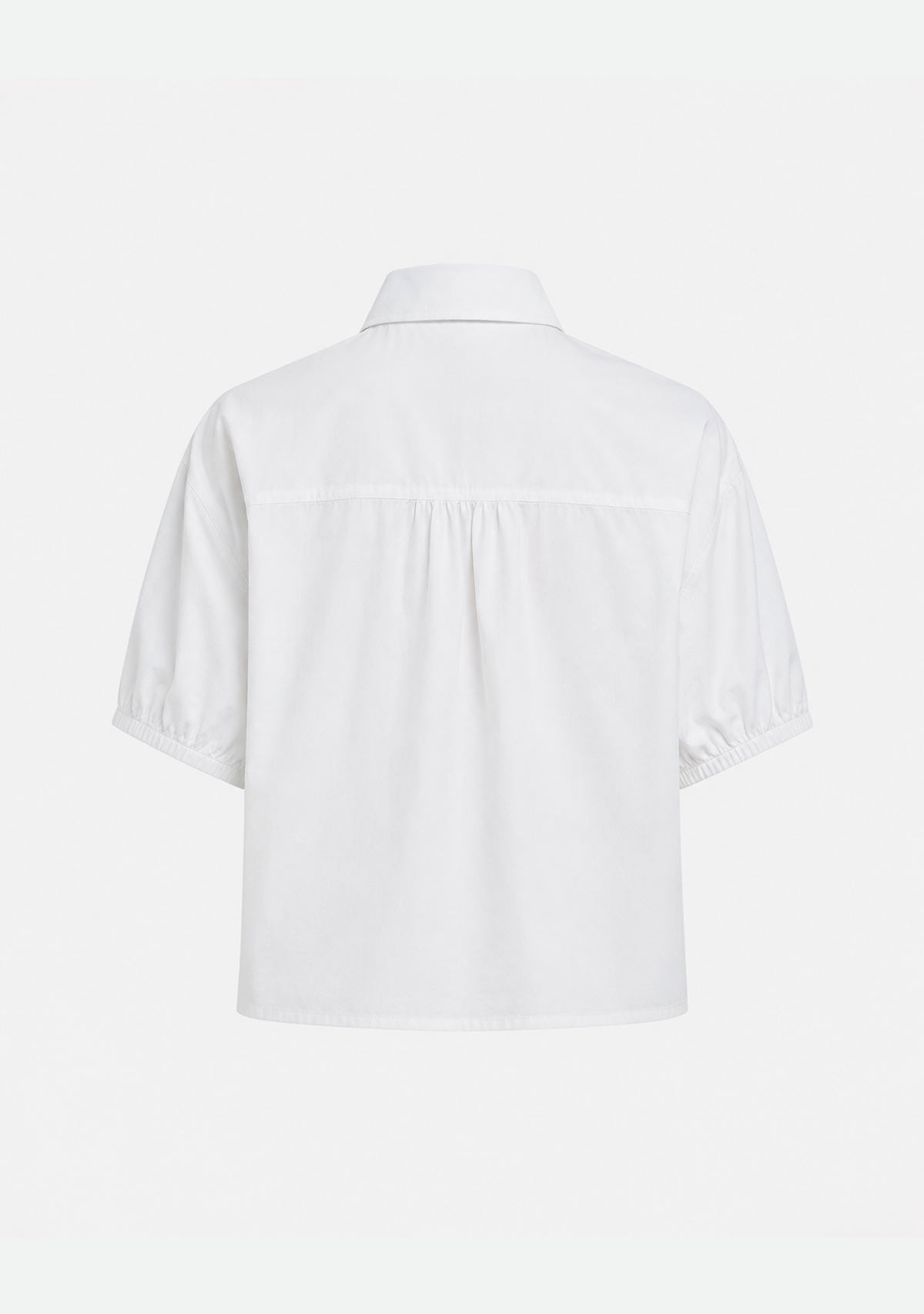 Cropped Short Sleeve Button-Up Shirt