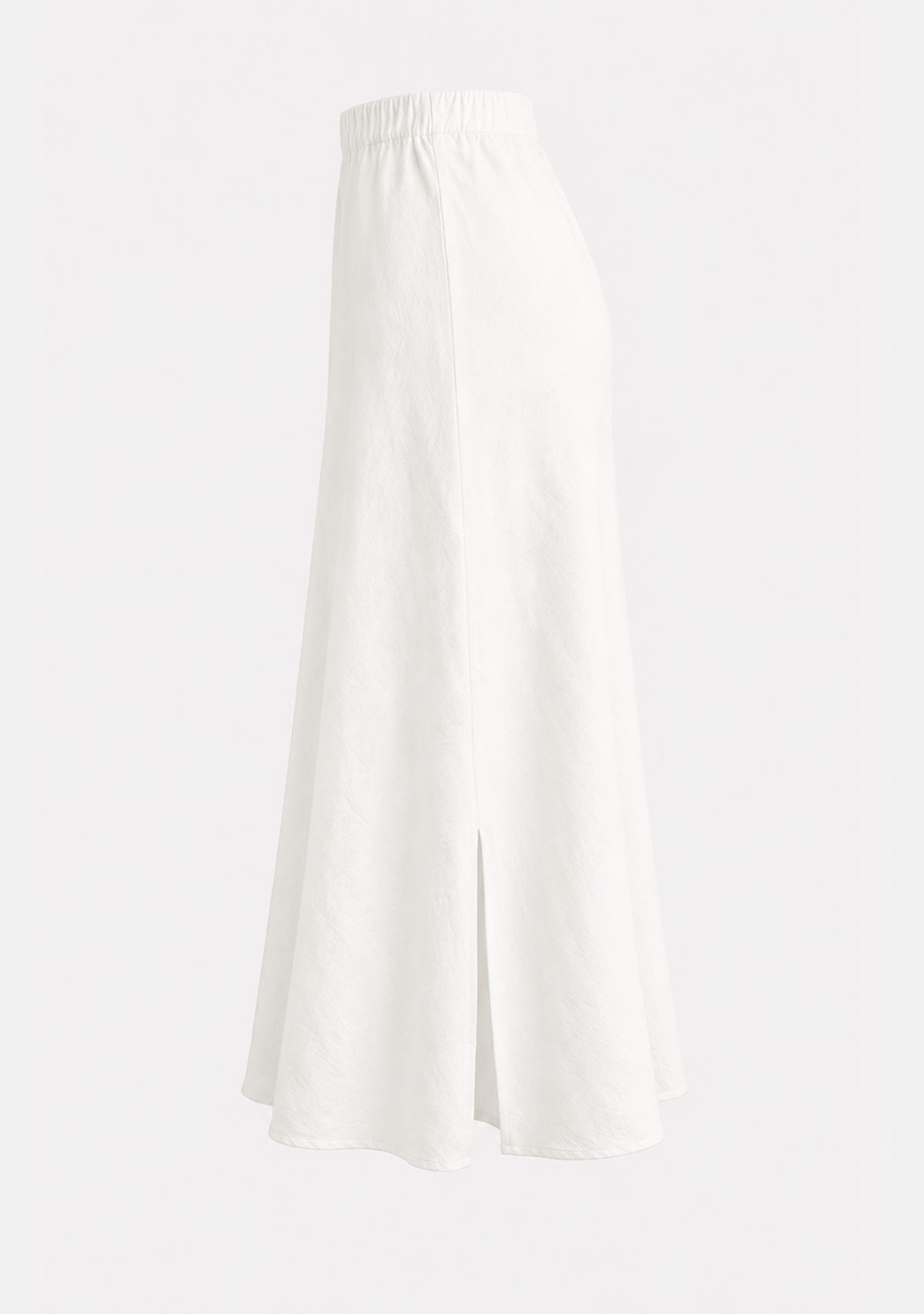 Lightweight A-Line Maxi Skirt White