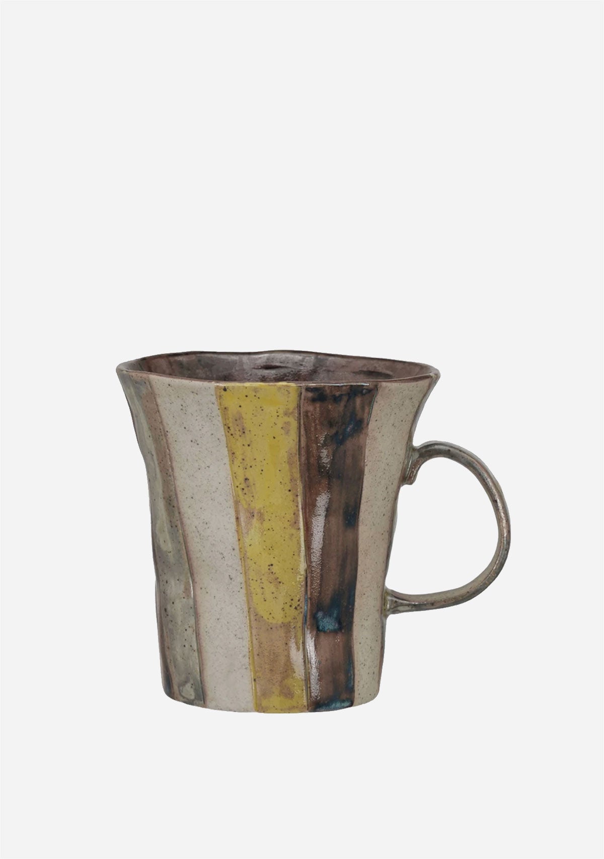 16 Oz. Hand-Painted Stoneware Mug W/ Stripes