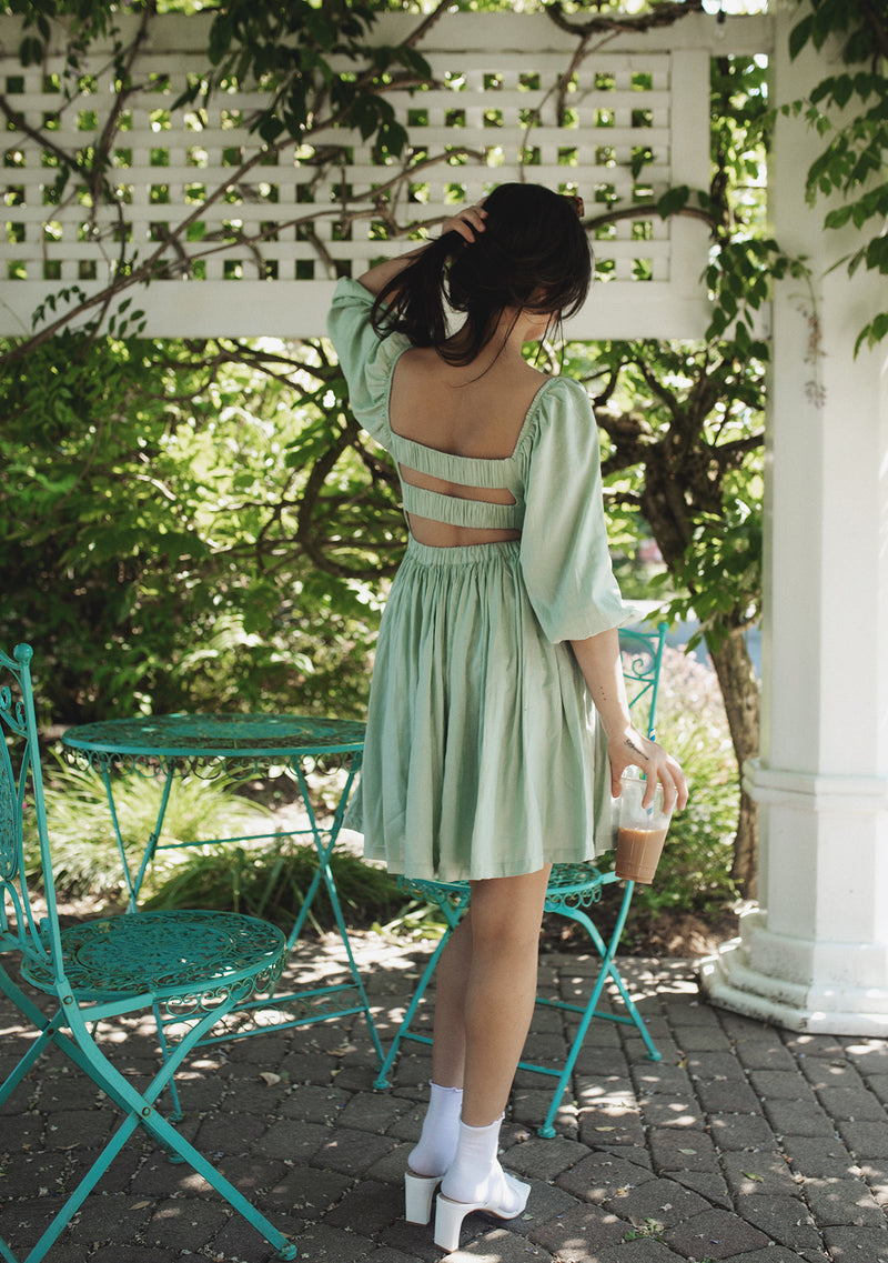 3/4 Slv Fit & Flare Mini Dress