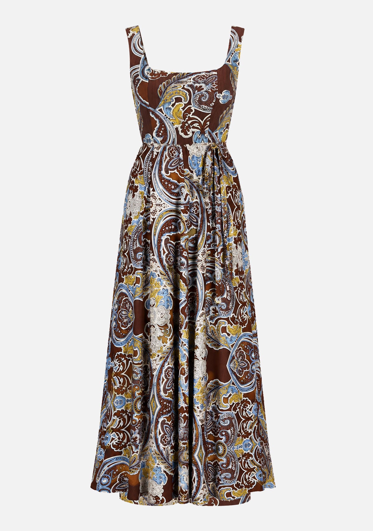 Paisley Print Wide Leg Jumpsuit Brown/Multi