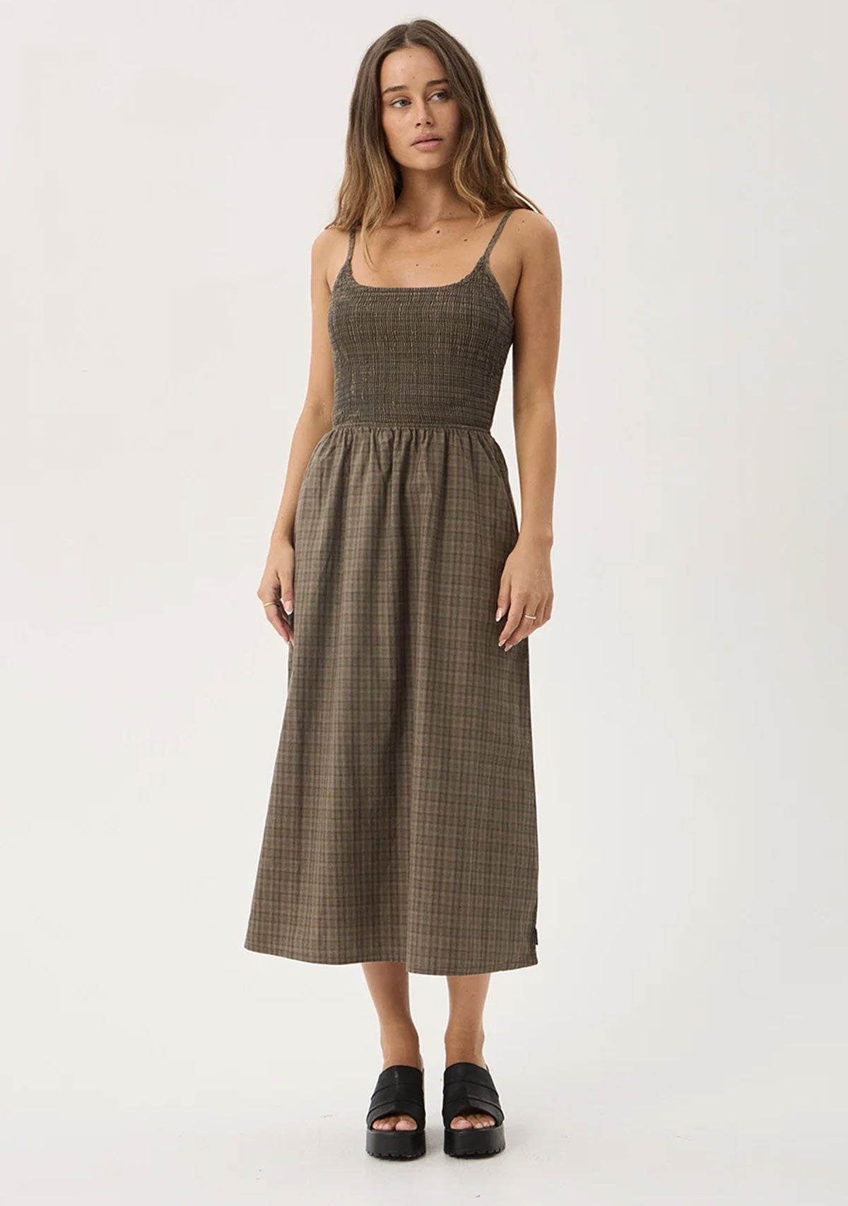 Shadow Gerry Recycled Mini Dress Stone Check