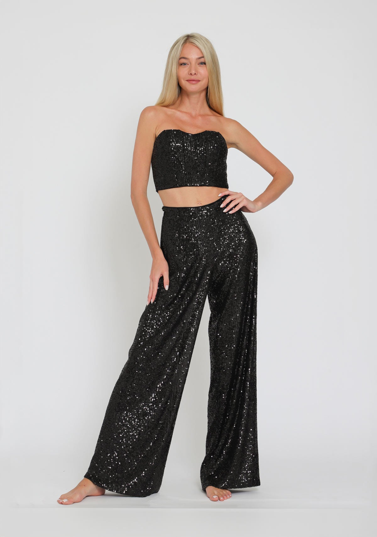 Tube Sequin Top Black