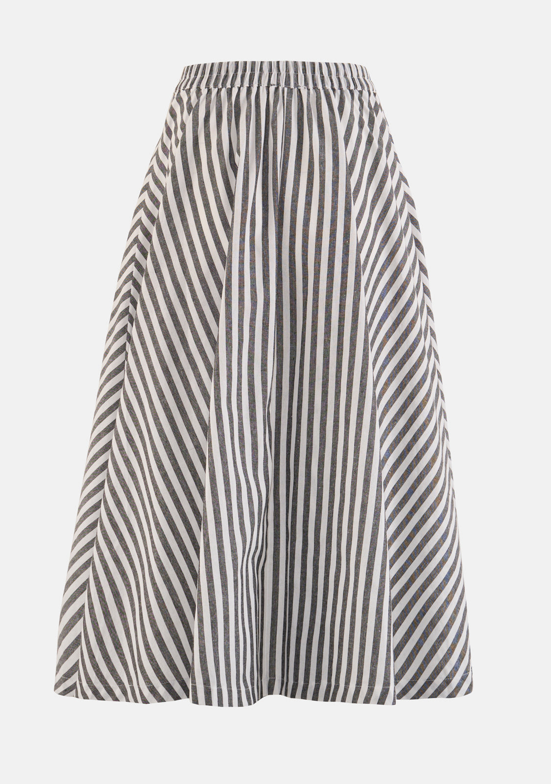Bra Top & High Waisted Stripe Midi Skirt Set