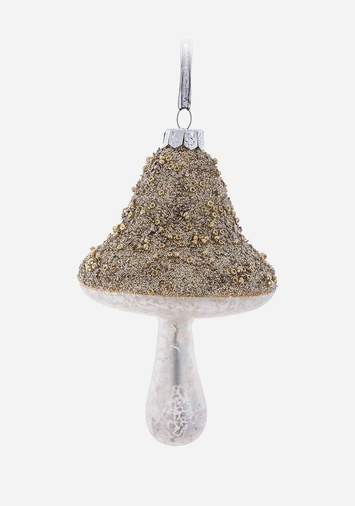 Glitter Mushroom Ornament-5"H