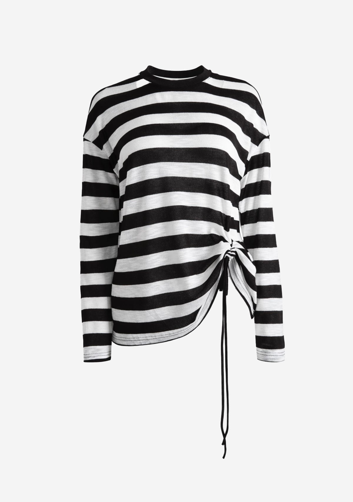 Side Tie Striped Pullover Stripes