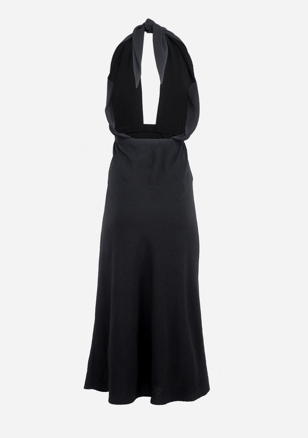 Solid Cross Over Halter Midi Dress