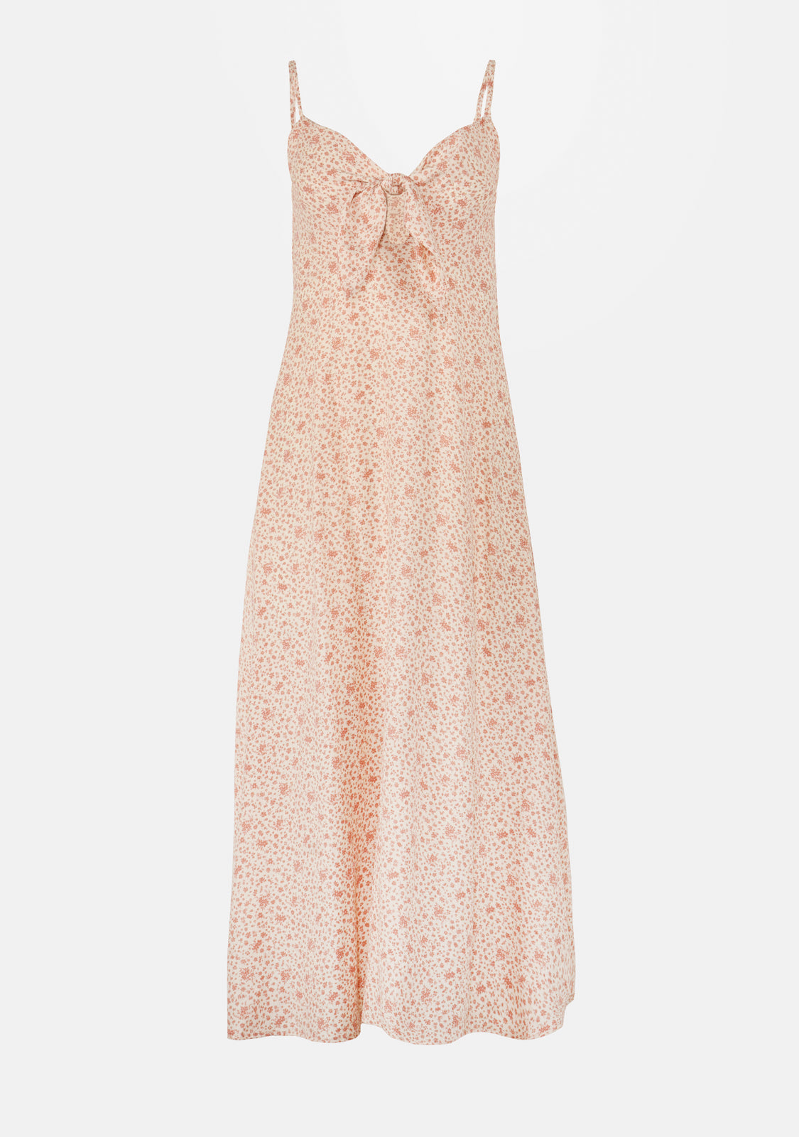 Vintage Floral Bow Front Midi Dress