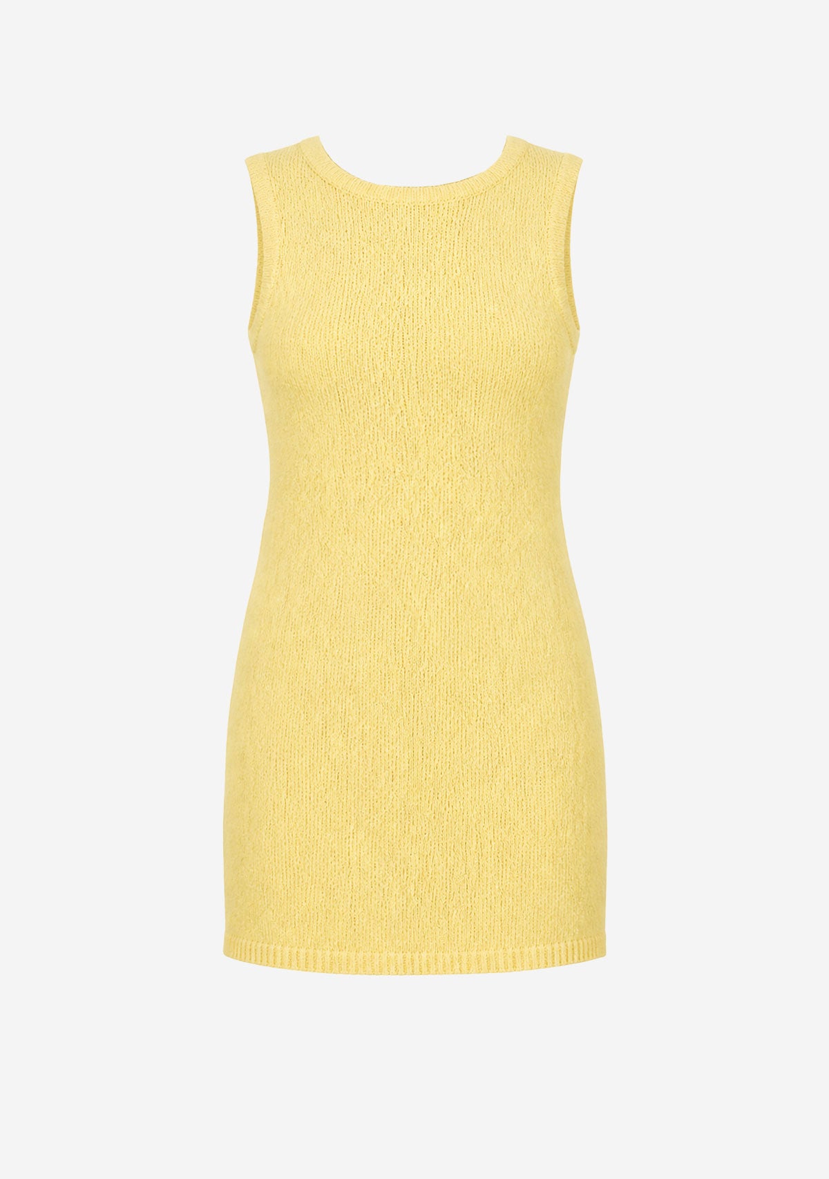 Marbella Mini Knit Cotton Round Neck Sleeveless Mini Creamy Yellow