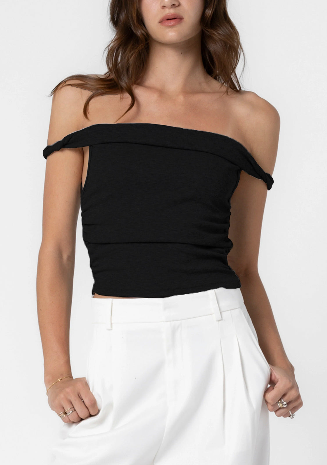 Twist Off Shoulder Top