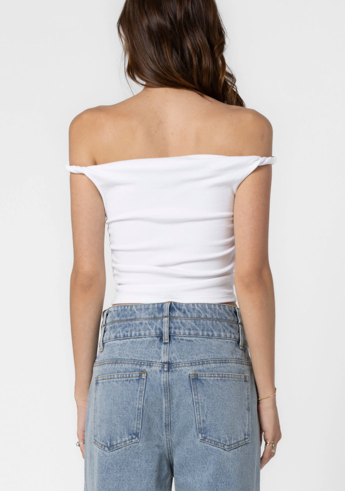 Twist Off Shoulder Top