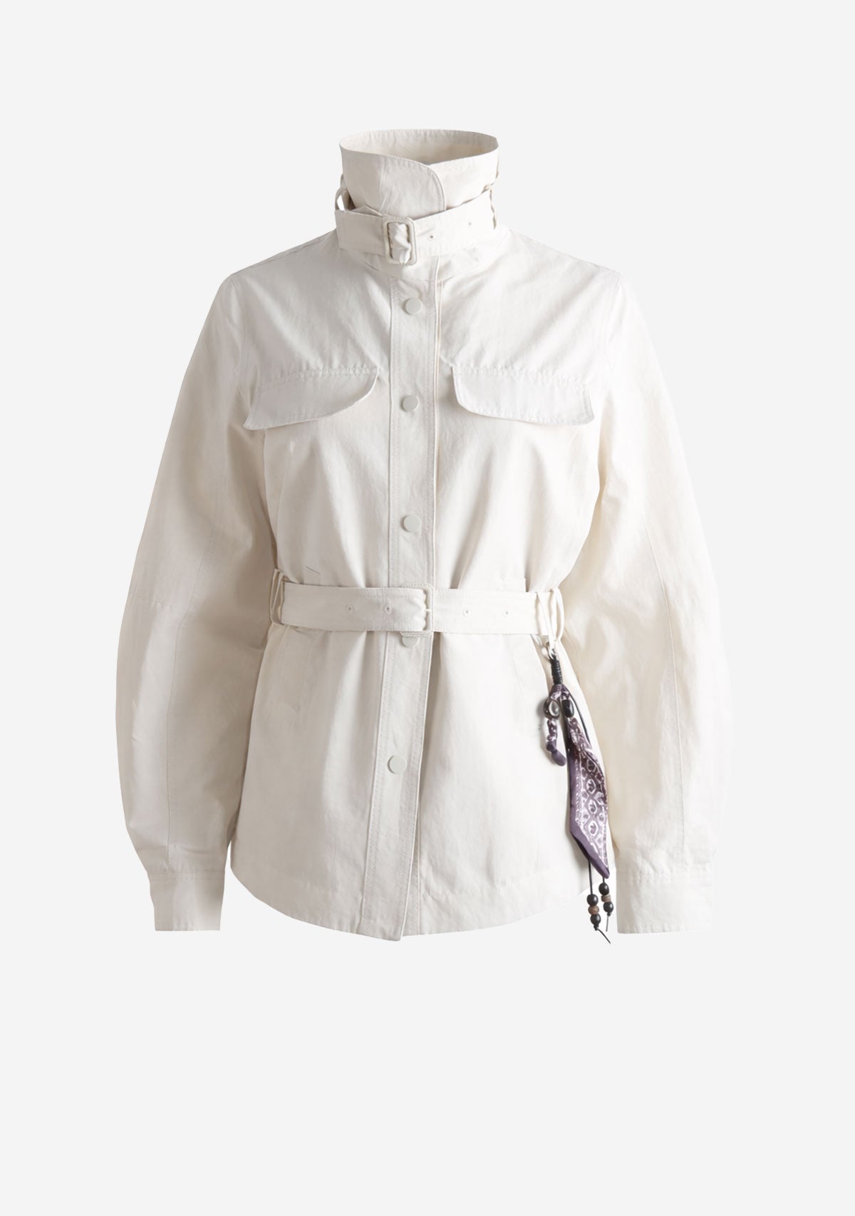 Belted Utility Shacket Beige