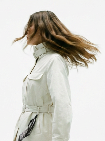 Belted Utility Shacket Beige