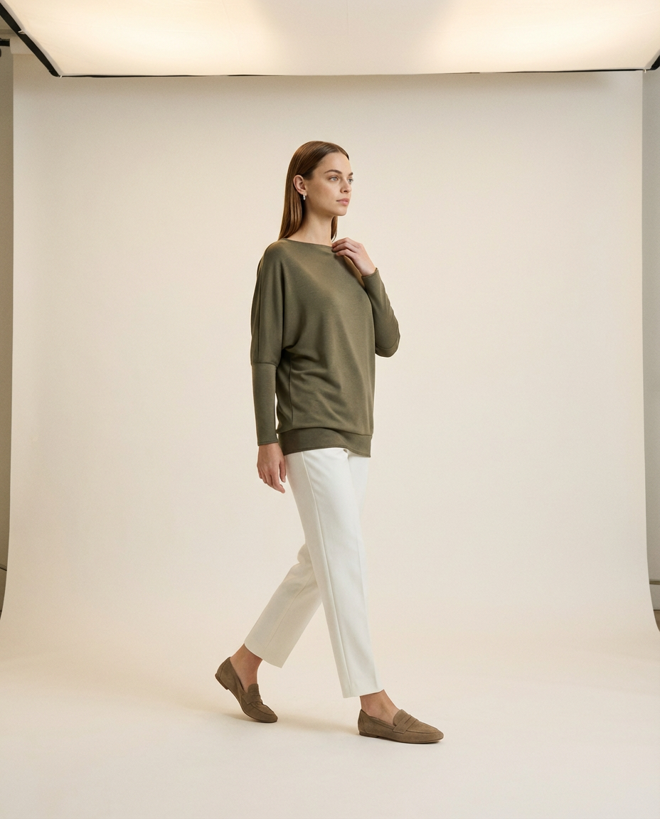 Boatneck Perfect Tunic Olive Charlotte Avery (Jolie Inc.)