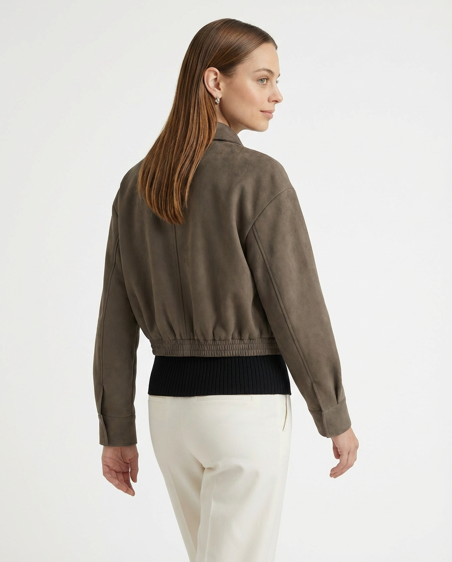 Zip-Up Bomber Jacket Olive/Green