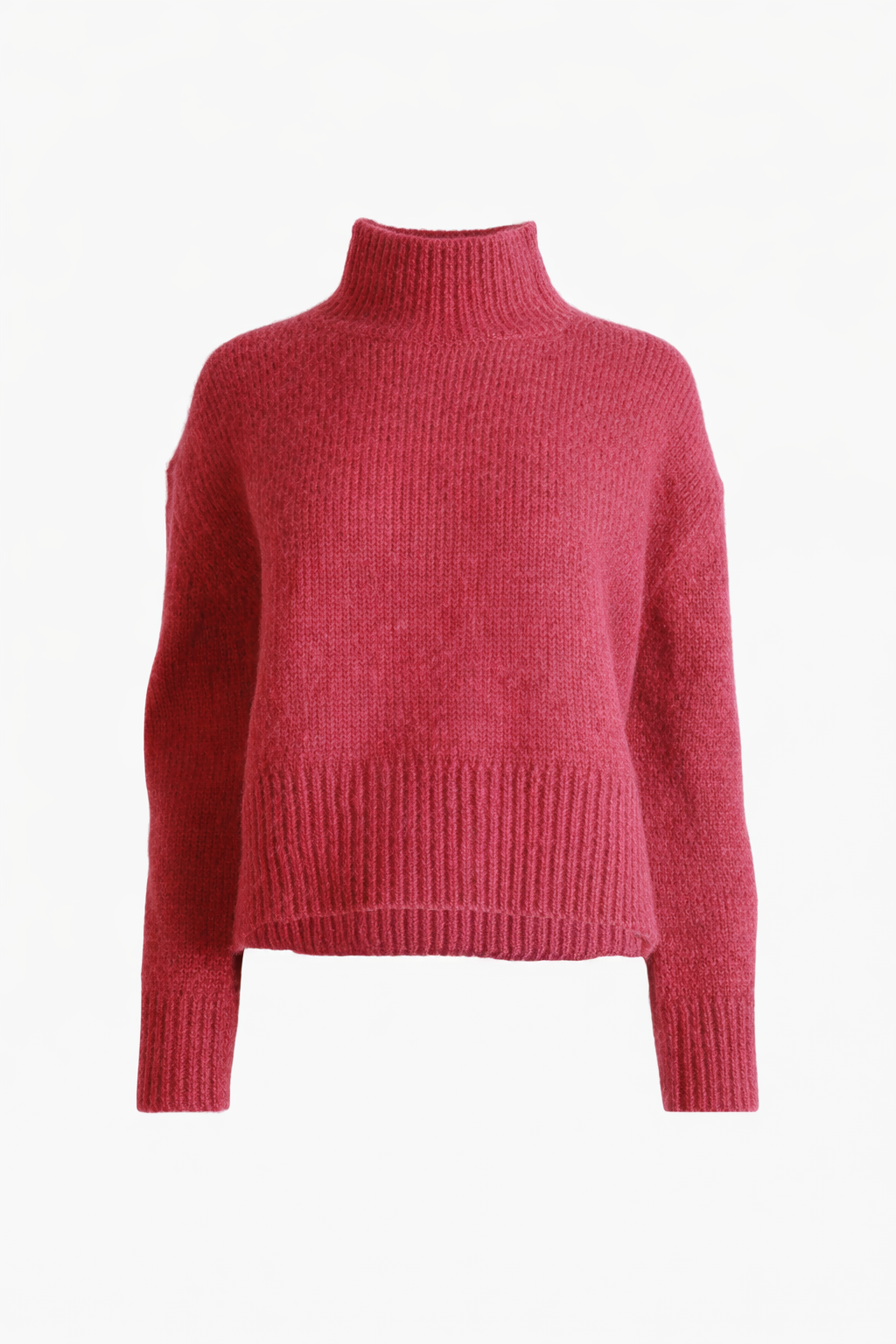 Boxy Mock Neck Sweater Cabernet