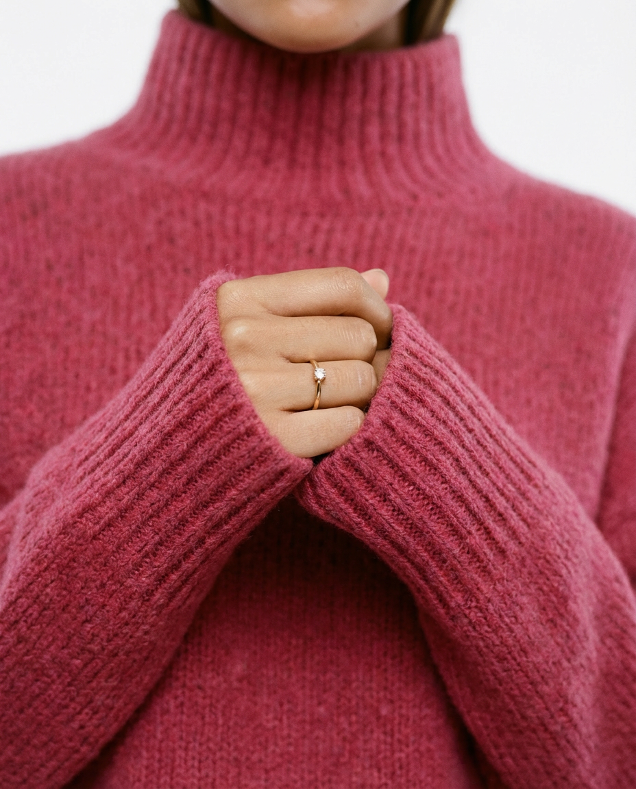Boxy Mock Neck Sweater Cabernet Mari