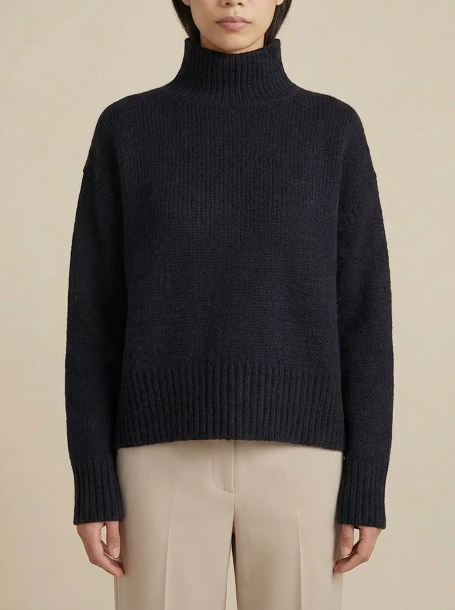 Boxy Mock Neck Sweater