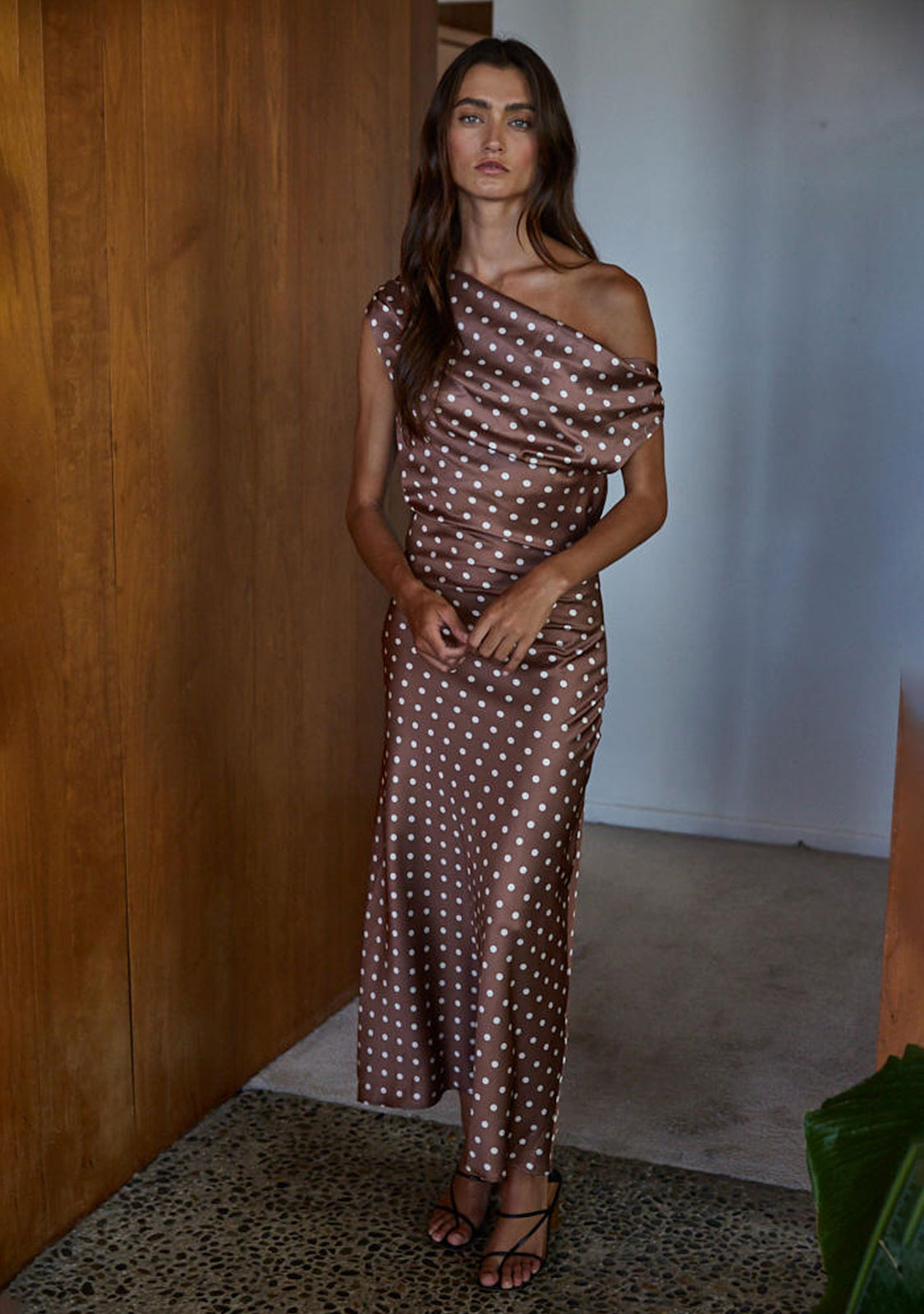 Lavon Dotted Dress Chocolate