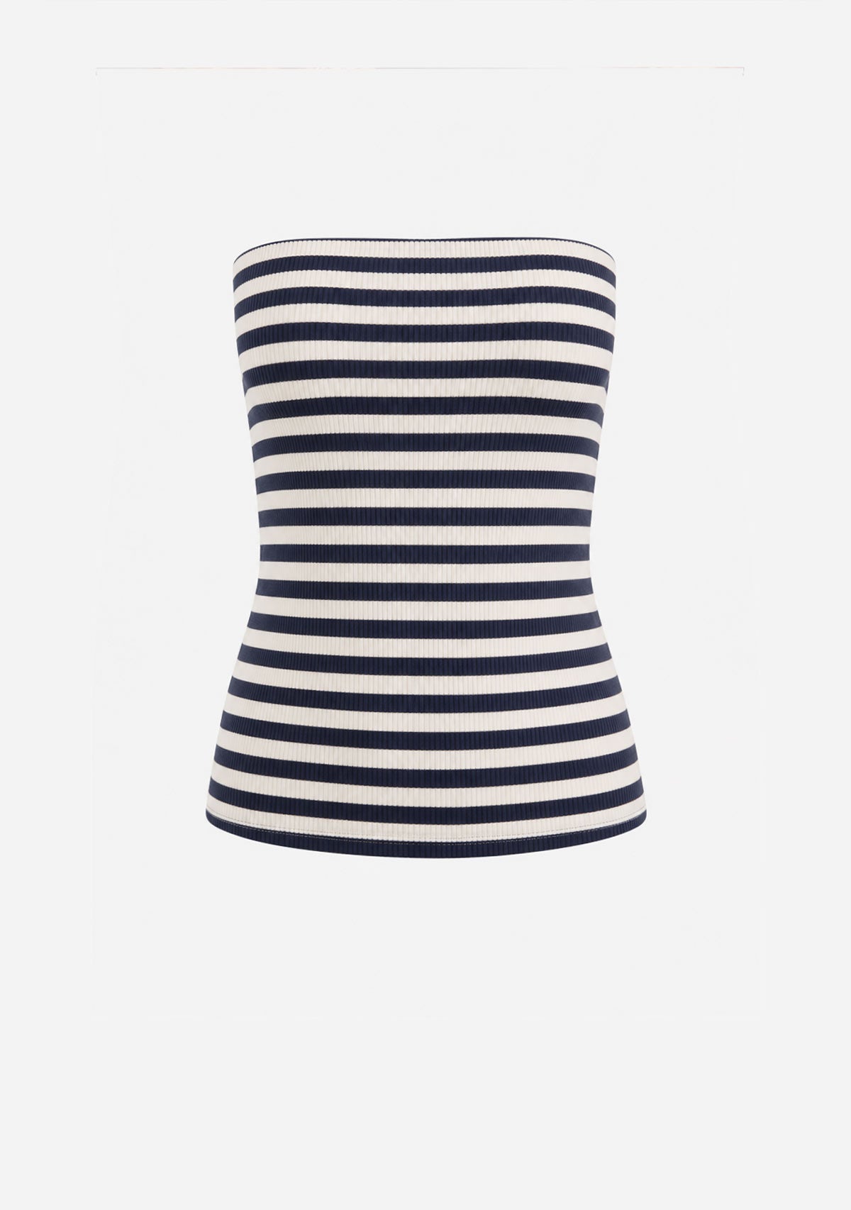 Loen Striped Tube Top Cream Navy