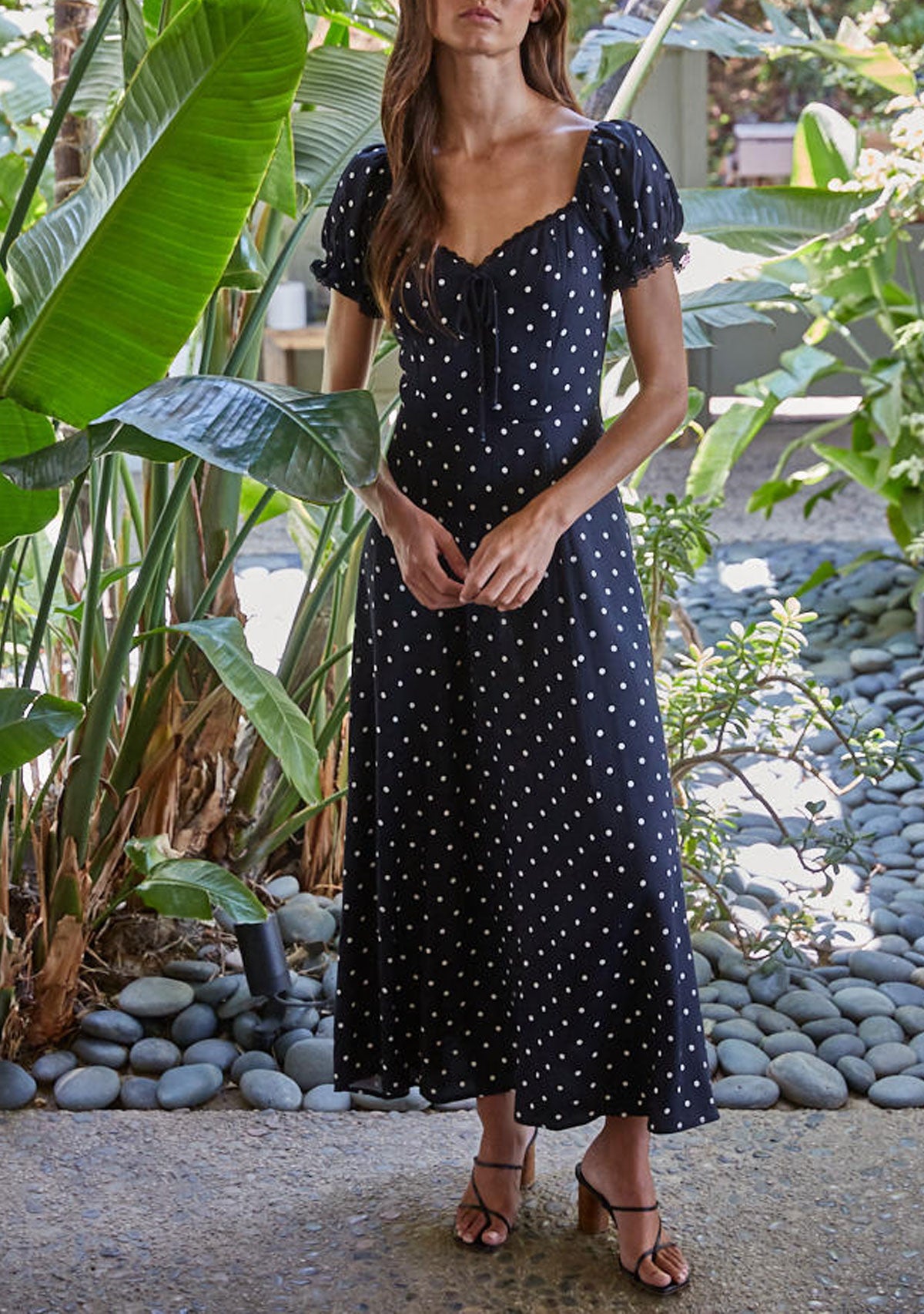 Pippa Dotted Dress Black