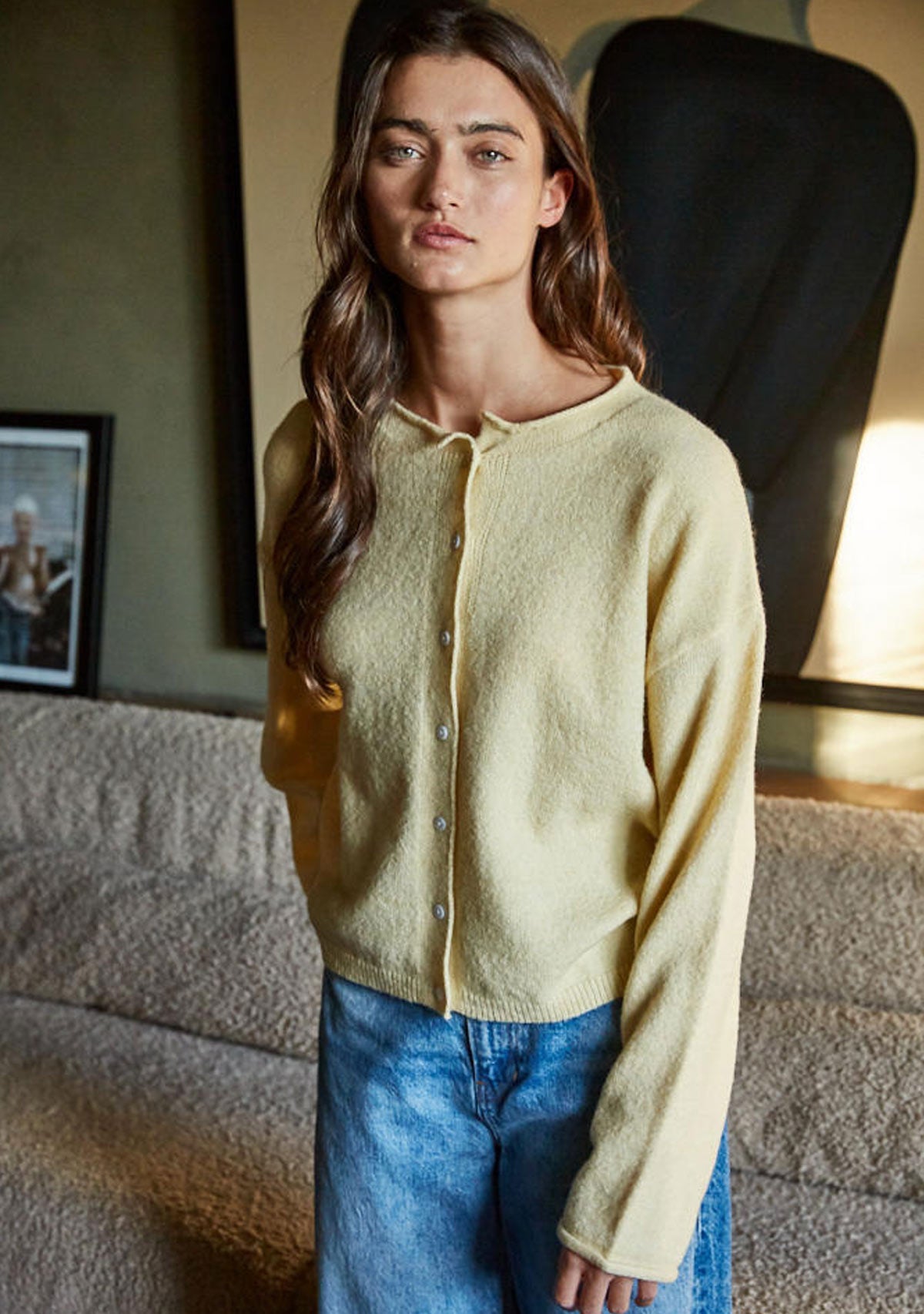 Selah Cardigan Top Butter Yellow