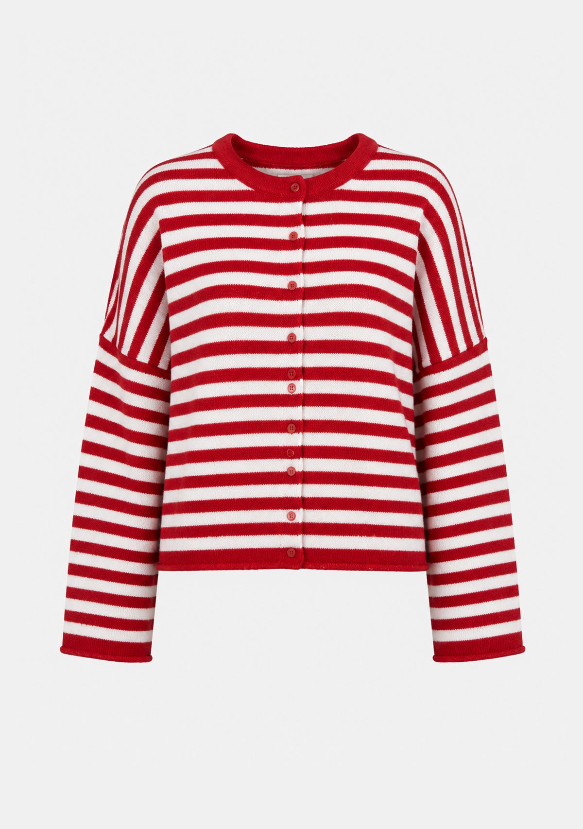Gilet en maille canal rouge ivoire