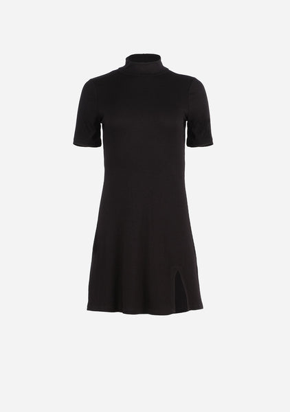 black turtleneck dress short sleeve Mock Neck Mini chlorine bleach cocktail dresses for wedding guest Youth Tinsley Dress Shoe Size:9 USA