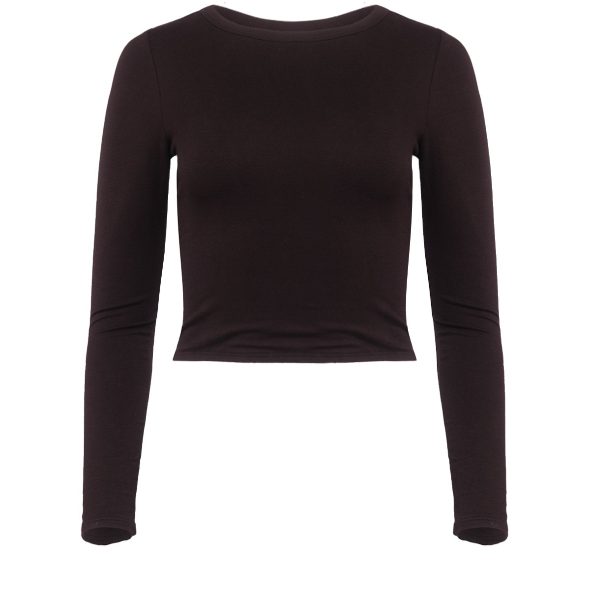 Twist Back L/S Crop Top Black