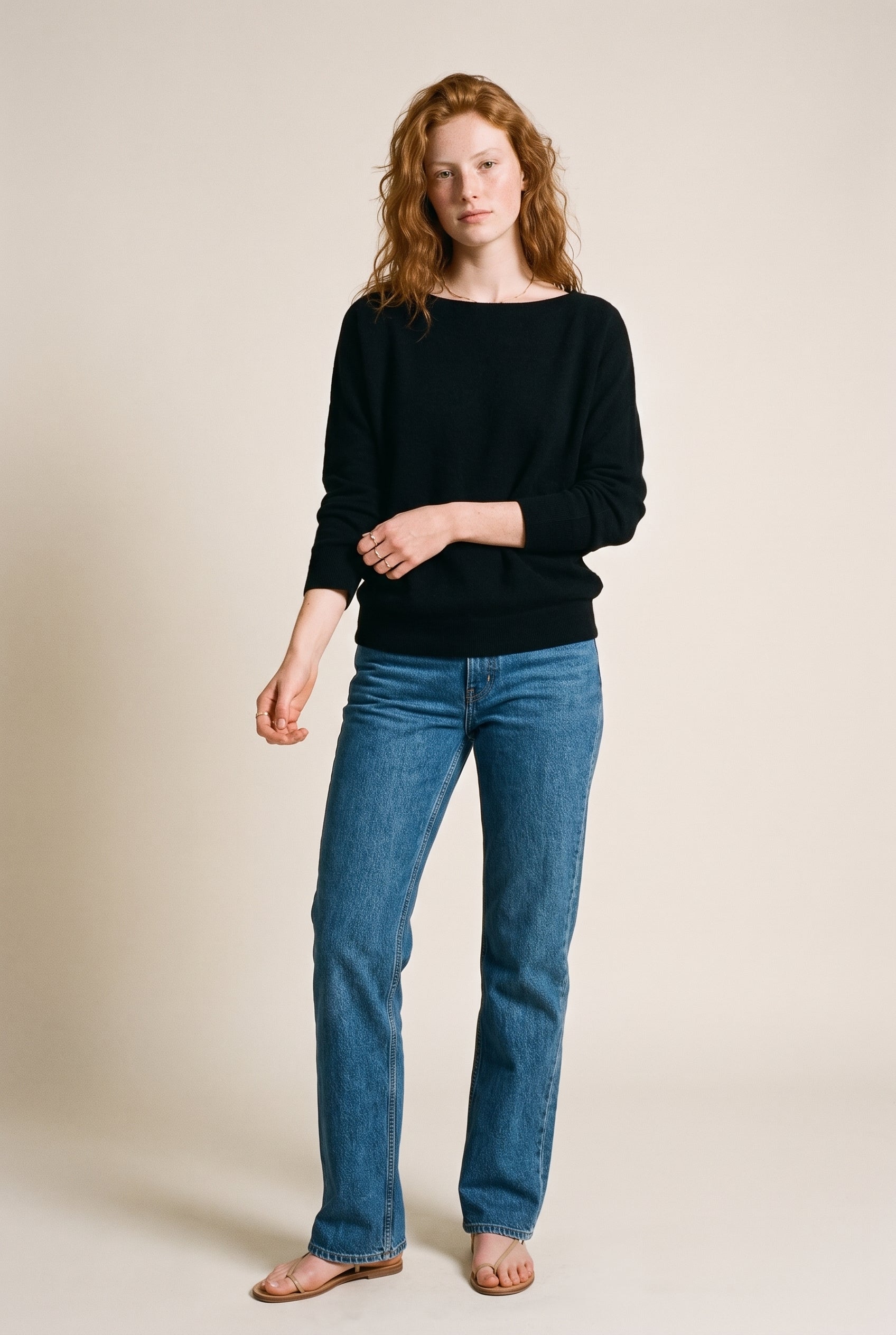 Off Shoulder Dolman Slv Tunic Black