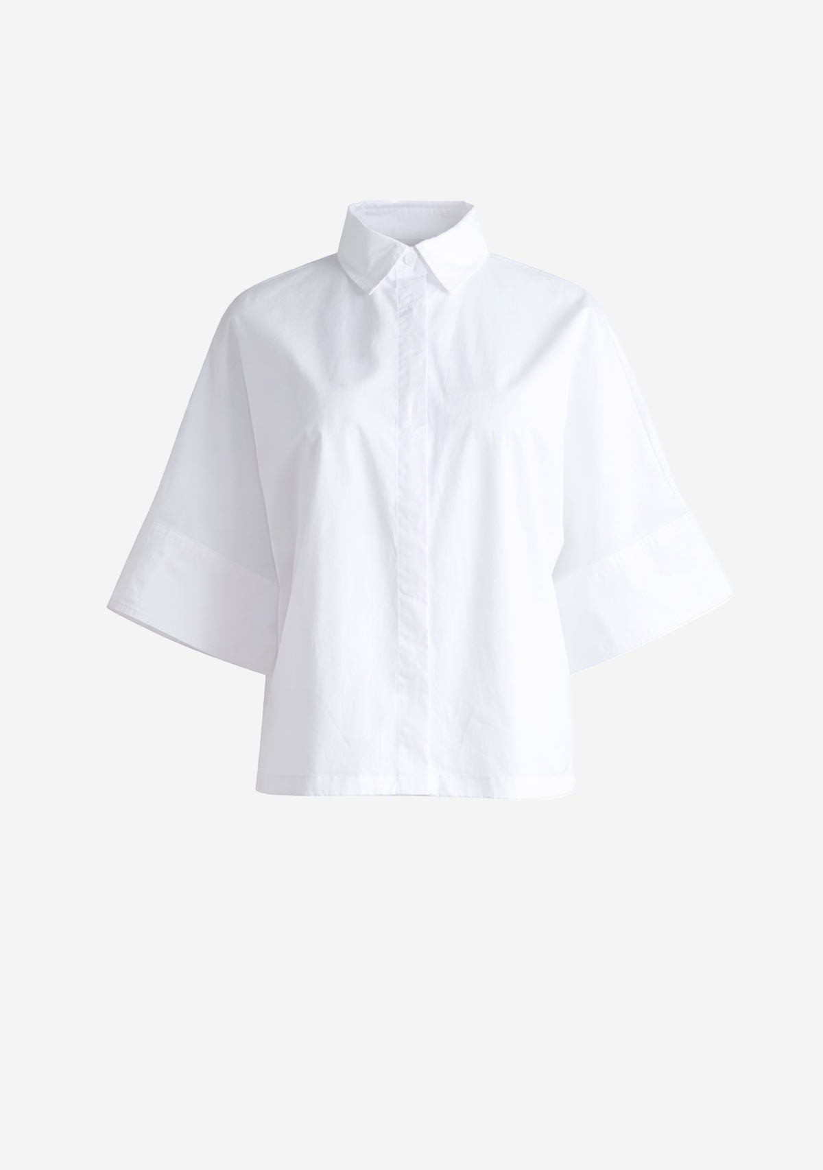 Oversized Collared Button Shirt White