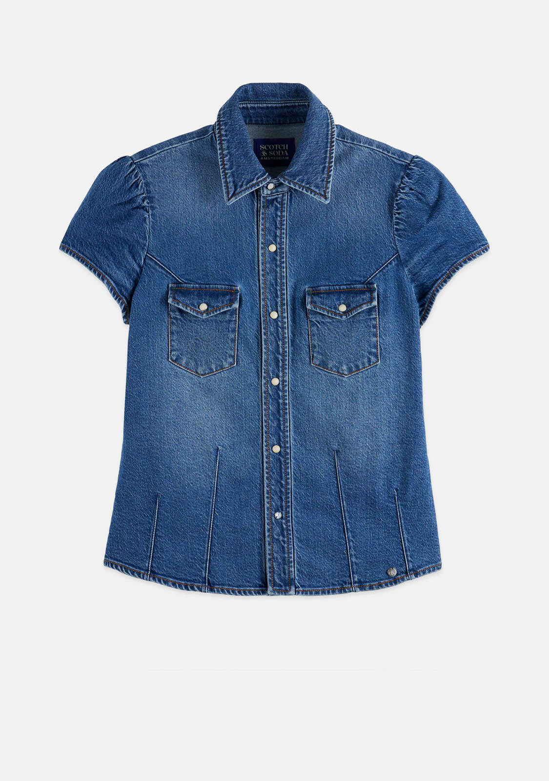 Cap Sleeve Fitted Denim Shirt Texas Sun